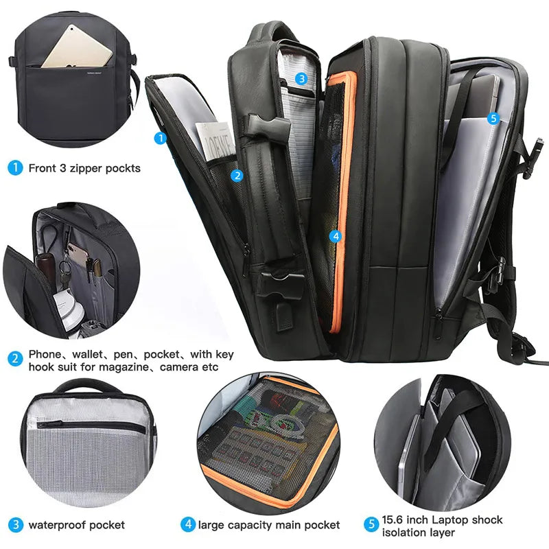 Waterproof Anti-Theft Laptop Backpack 15.6" – Business Travel Bag for Men