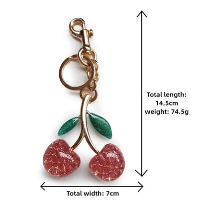 Crystal Cherry Keychain Bag Charm for Women