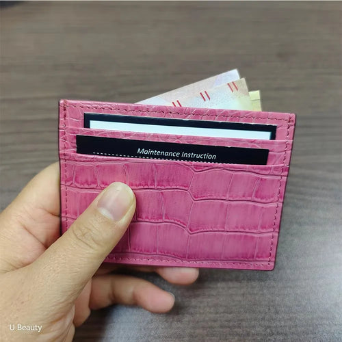 Slim Leather Card Holder Wallet for Women – Minimalist Multi-Slot Cardholder