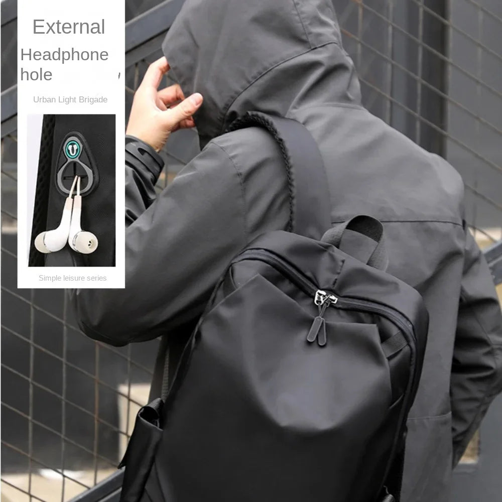 Men's Waterproof Laptop Backpack with USB Charging Port