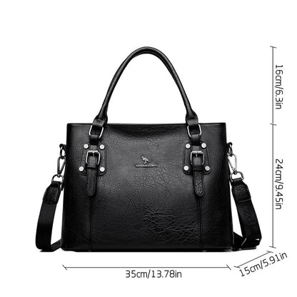 Large Leather Top-Handle Handbag for Women – Crossbody Tote