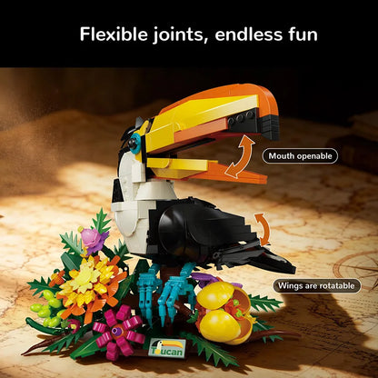 Toucan Bird Building Blocks Set – 3D Animal MOC Brick Model