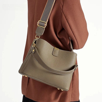 Genuine Leather Bucket Bag – Luxury Crossbody & Top Handle Bag