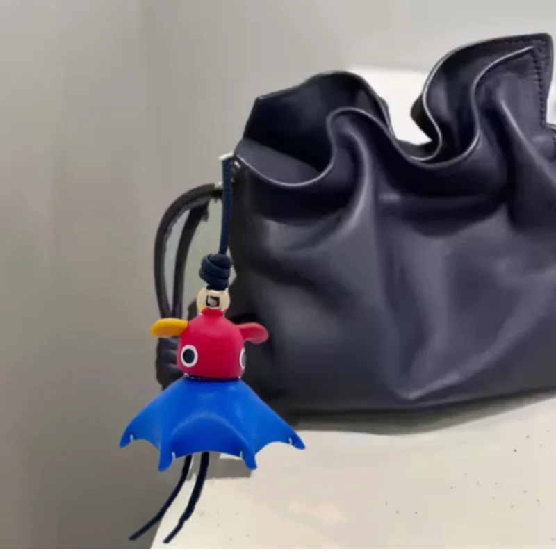 Hand-Woven Leather Fruit Bag Charm – Cute Keychain Pendant