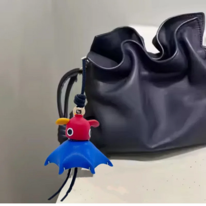 Hand-Woven Leather Fruit Bag Charm – Cute Keychain Pendant