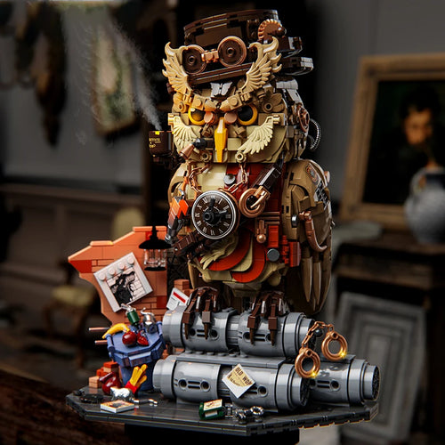 Steampunk Owl Detective Building Blocks Set – 1200pcs MOC Figure