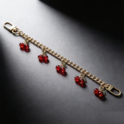 Zinc Alloy Cherry Pendant Bag Chain – Detachable Handbag Extension