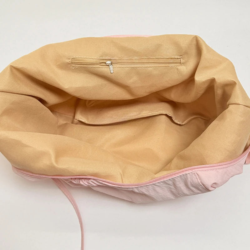 Lightweight Minimalist Lazy Style Large Capacity Crossbody Bag Solid Casual Korean Relaxed Commuter