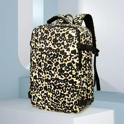 Leopard Print Laptop Backpack Large Capacity Commuter Bag