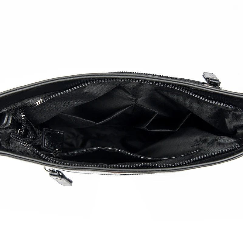 Men's Crossbody Messenger Bag – PU Leather Multi-Pocket Shoulder Bag