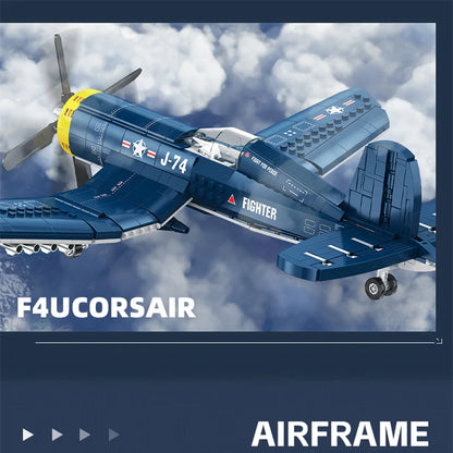 F4U Corsair Fighter Building Blocks – WWII Navy Airplane Model