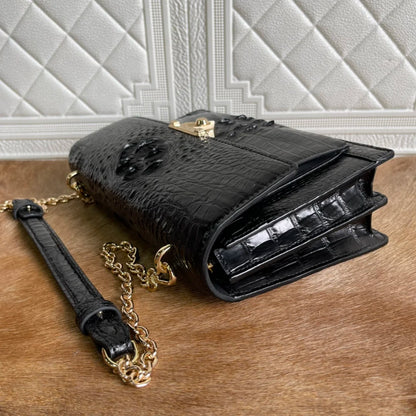 Crocodile Leather Women's Chain Bag – Luxury Shoulder Handbag