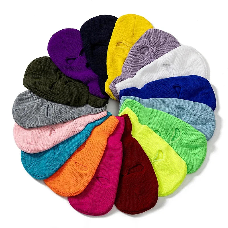 Balaclava Ski Mask 3-Hole Winter Face Cover – Unisex Knit Beanie