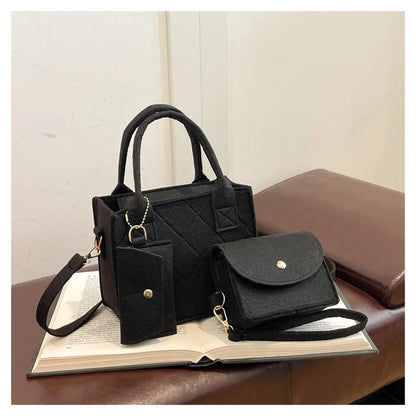 3-Piece Handbag Set – Embossed Crossbody Bag, Clutch & Mini Wallet