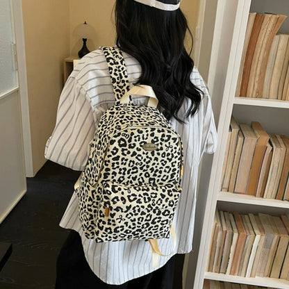 Leopard Print Backpack – Women's Trendy Casual Shoulder Bag