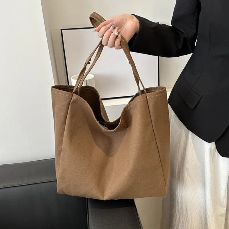 Large Capacity Shoulder Bag for Women – Casual Soft Tote Handbag