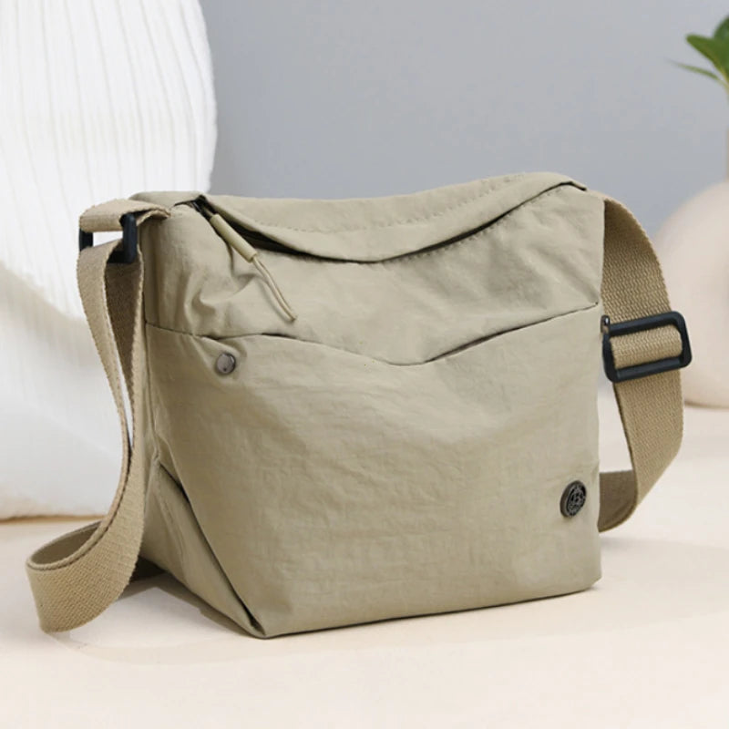 Lightweight Nylon Crossbody Bag – Wide Strap Women's Shoulder Bag