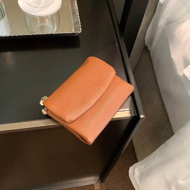 Leather Trifold Wallet for Women – Slim Card Holder Clutch Purse