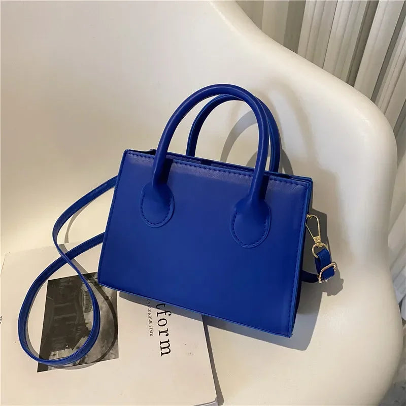 Minimalist Small Square Handbag Top Handle Crossbody Purse for Women