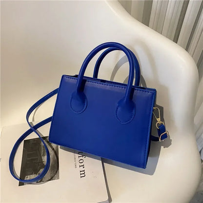 Minimalist Small Square Handbag Top Handle Crossbody Purse for Women