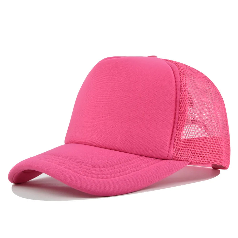Plain Trucker Hat – Adjustable Mesh Snapback Baseball Cap