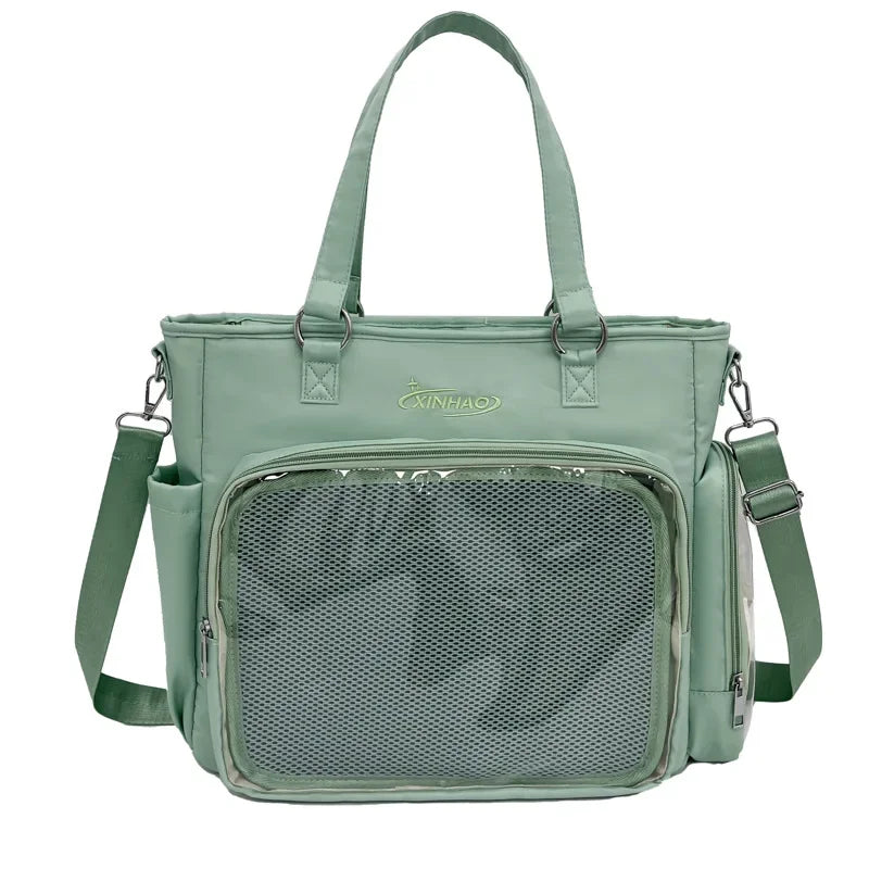 Kawaii Ita Bag with Transparent Window – Large Capacity Shoulder Tote