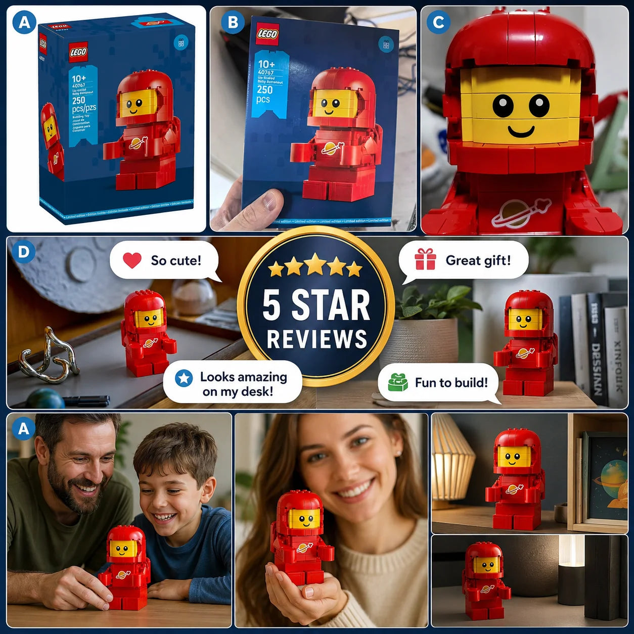 LEGO Up-Scaled Baby Astronaut 40767 – 250 Pieces Limited Edition