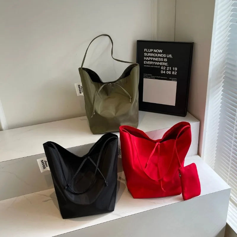 Large Capacity Nylon Tote Bag for Women Commuter Shoulder Bag