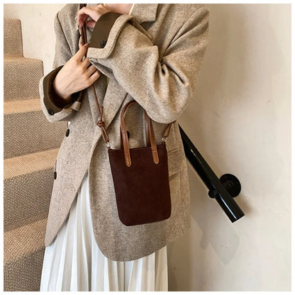 Mini Retro Crossbody Bag – PU Leather Shoulder Purse