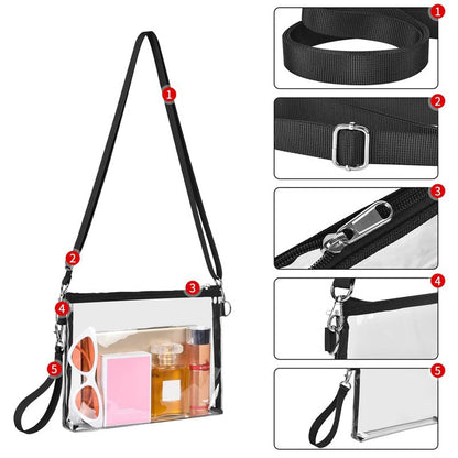 Clear PVC Crossbody Bag for Women – Transparent Shoulder Bag
