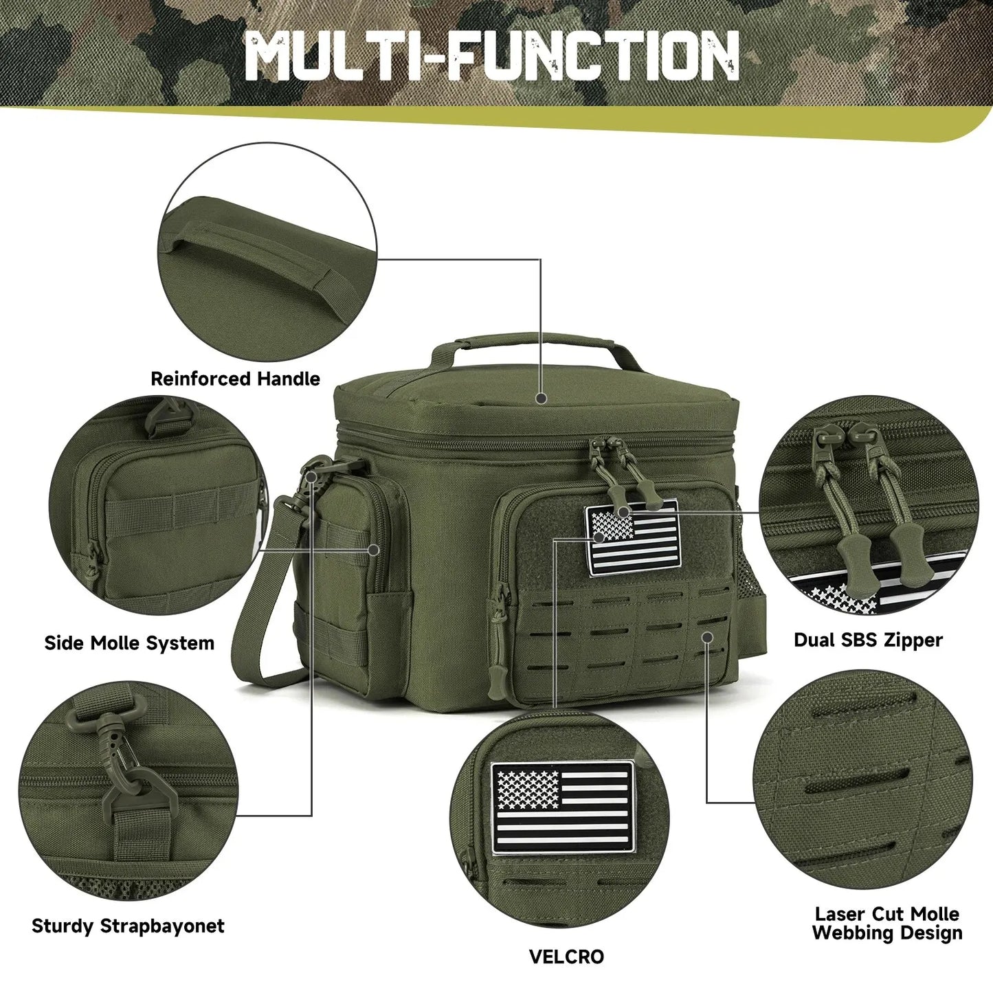 Tactical Insulated Lunch Box – Heavy Duty Cooler Bag for Men