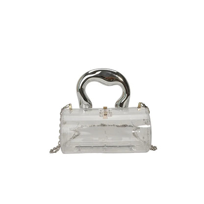 Acrylic Cylinder Clutch Purse – Luxury Evening Bag with Chain Strap