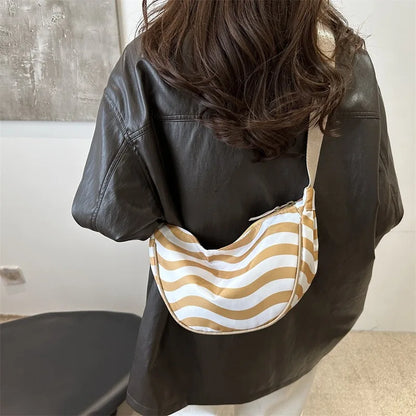 Japanese Style Floral Nylon Crossbody Bag – Crescent Hobo