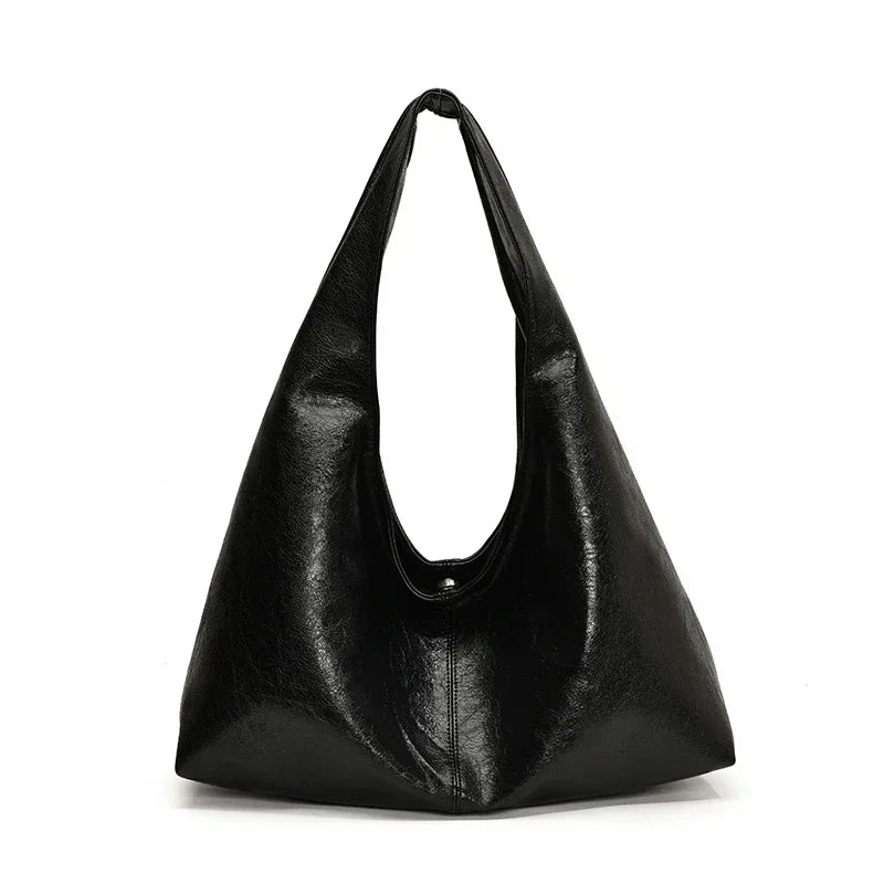 Large PU Leather Hobo Shoulder Bag – Y2K Women's Handbag