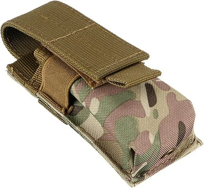 Tactical MOLLE Flashlight Pouch – Nylon EDC Tool & Knife Bag