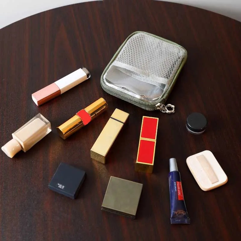 Clear Cosmetic Pouch – Mini Travel Makeup & Accessories Organizer