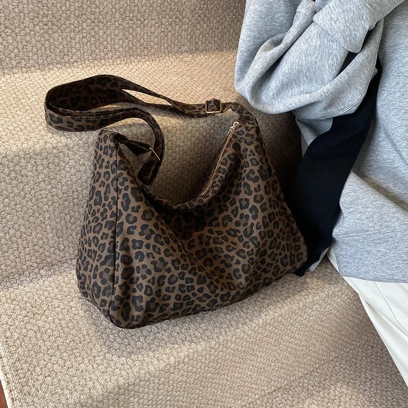 Leopard Print Shoulder Bag – Large Capacity Women's Crossbody