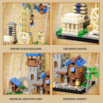 Anti-Gravity Reversed World Building Blocks – 835pcs Medieval City