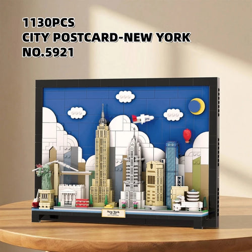 New York City Skyline Building Blocks Wall Art – 1130pcs MOC Display Set