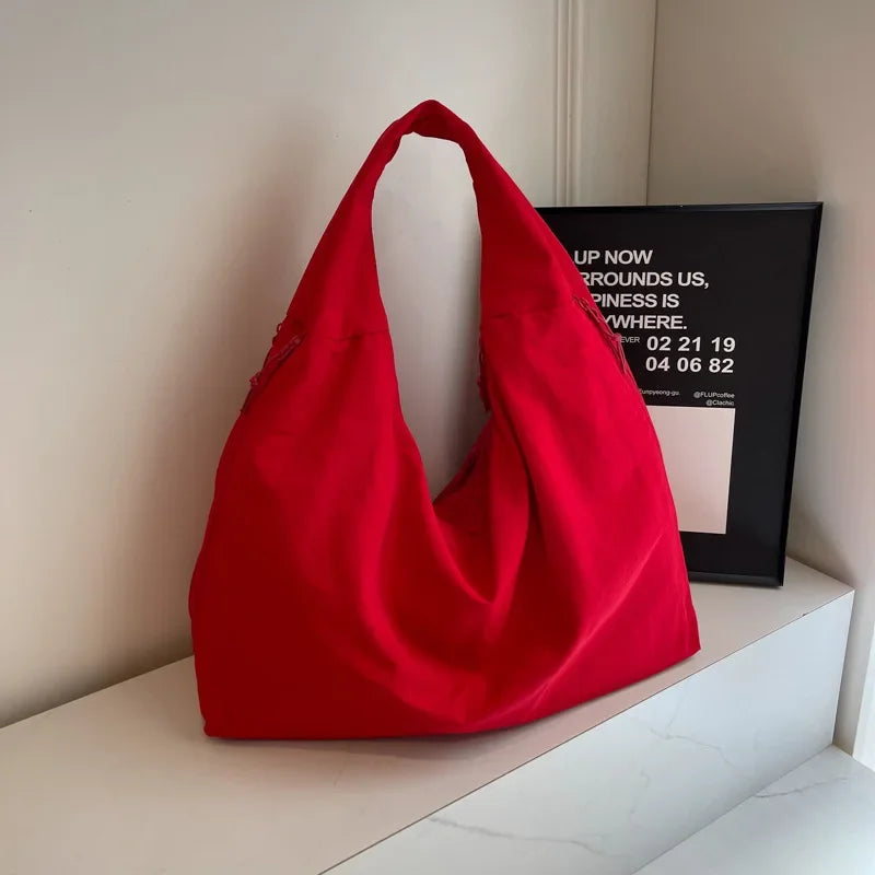 Nylon Shoulder Bag for Women – Casual Commuter Hobo Tote