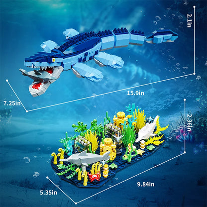 Mosasaurus Building Blocks Set – 787pcs Deep Sea Dinosaur Model Kit