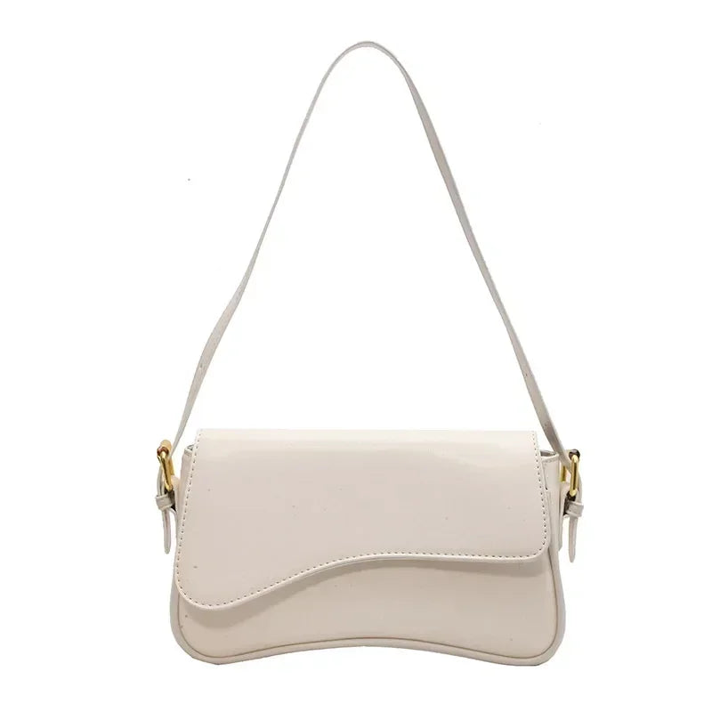 Vintage Leather Crossbody Bags Women Designer Female Small Flap Shoulder Underarm Bag Armpit