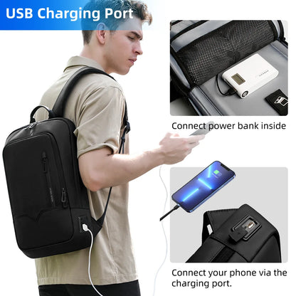 Slim Business Laptop Backpack 17.3 Inch with USB Port – Waterproof & Lightweight