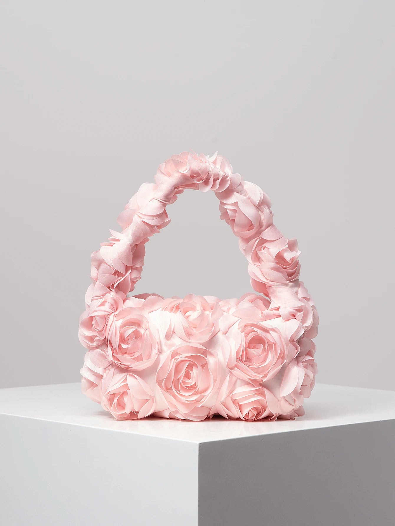 Wedding Party Dinner Bag Elegant Rose Handbag Sweet Cute Small Square Bag