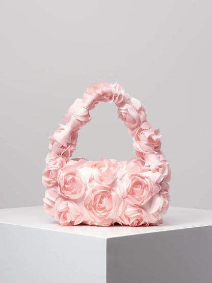 Wedding Party Dinner Bag Elegant Rose Handbag Sweet Cute Small Square Bag