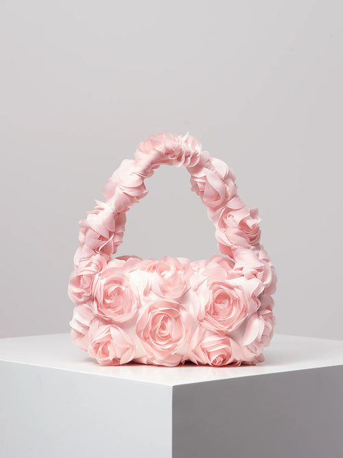 Wedding Party Dinner Bag Elegant Rose Handbag Sweet Cute Small Square Bag