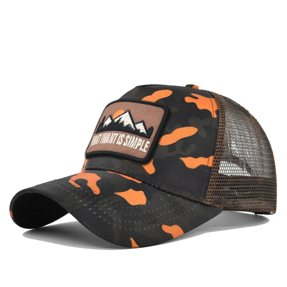 Mesh Breathable Baseball Cap – Embroidery Letter Outdoor Sports Hat