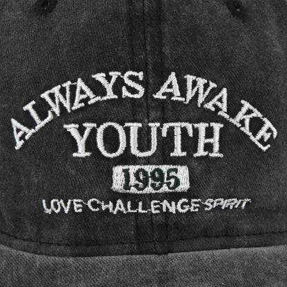 Embroidered Vintage Baseball Cap – Washed Cotton Snapback for Men & Women