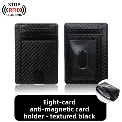 RFID Blocking Slim Card Holder Wallet – 8 Slot Leather