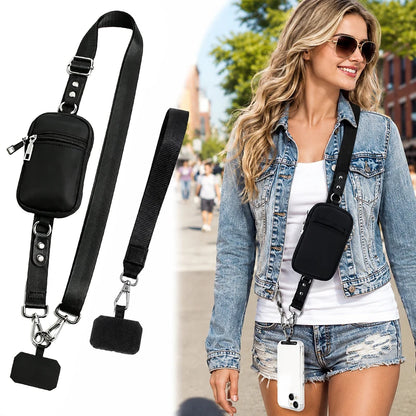 Crossbody Phone Bag with Detachable Lanyard & RFID Blocking Wallet